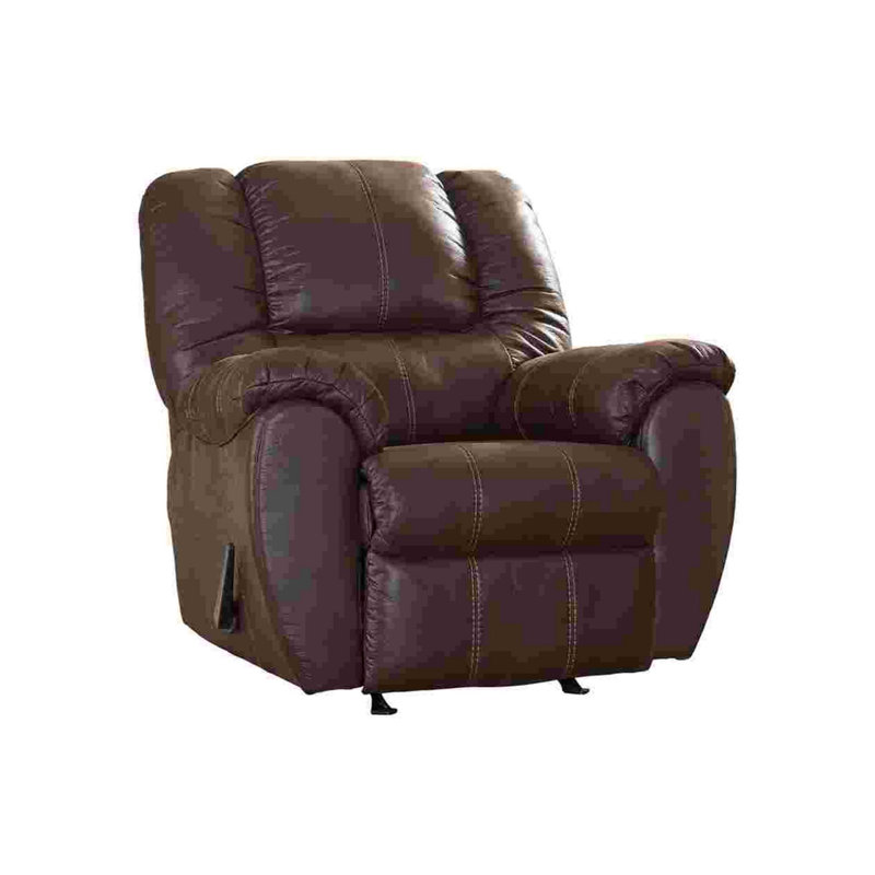 Upholstered Recliner, Dark Brown Faux Leather