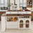 Kitchen Island With Extendable And Rotating Table, Wooden Kitchen Island With 4 Drawers-218395874
