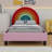 Rainbow Design Upholstered Platform Bed Cute Style Princess Bed