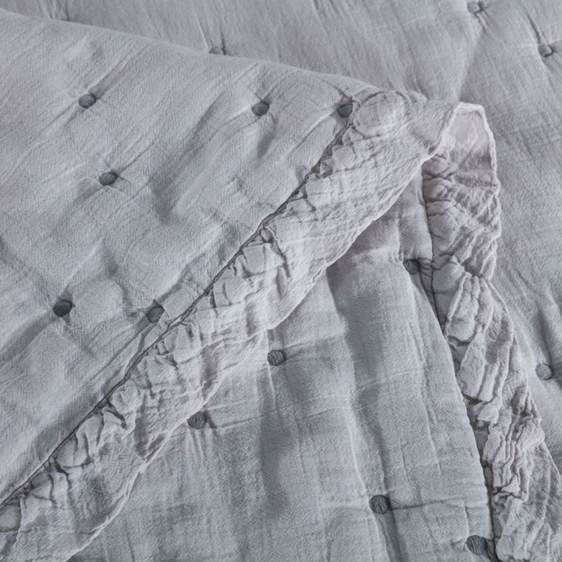 Modern & Contemporary Cotton Blend Quilt, Gray, King