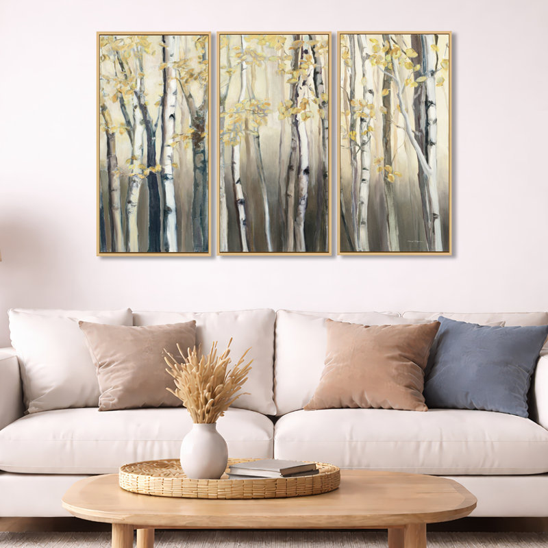 Birch Forest I - 3 pièces, reproduction sur toile, H 32 po x l 48 po, Érable