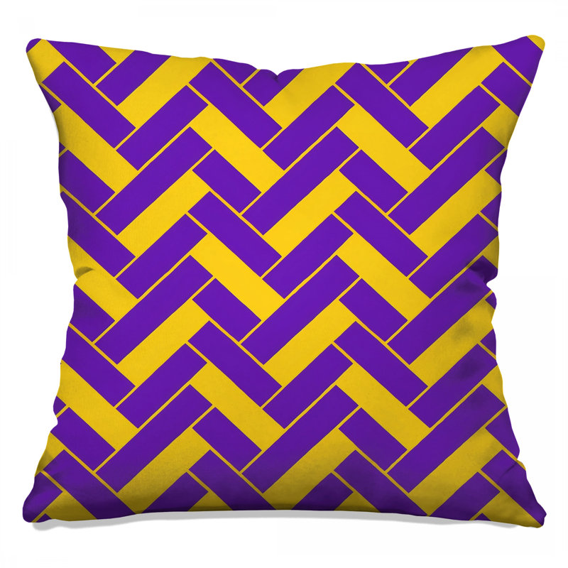Coussins décoratifs double face à chevrons violets, 18 x 18 inches