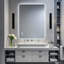 Miroir rectangulaire rétroéclairé avec lumière DEL pour la salle de bain-1088011048