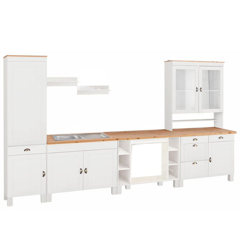 Scoville Kitchen Pantry, White/Honey