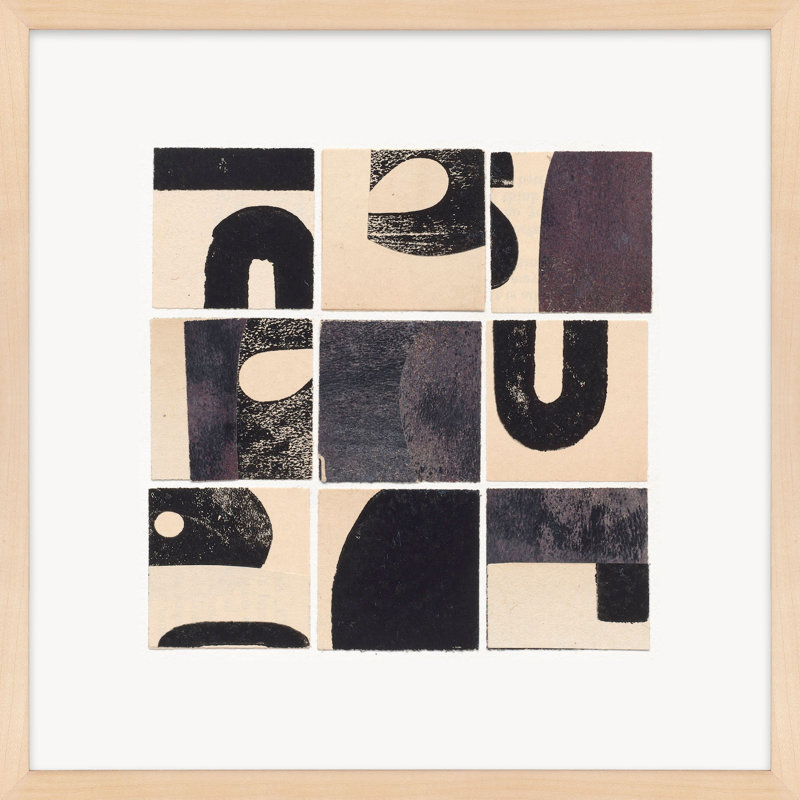 Curvy Print by Driftway Studio, Maple Framed, 44" H x 44" W x 1.25" D