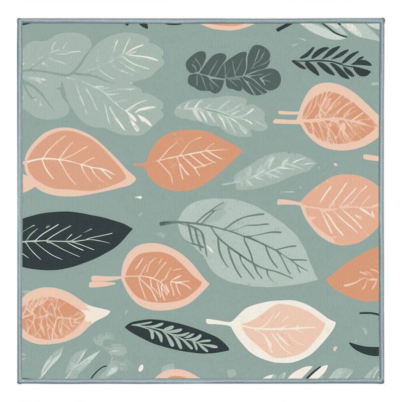 Golden Fern Rug, Square 5'