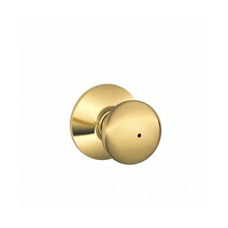 Plymouth Bed and Bath Knob, Bright Brass