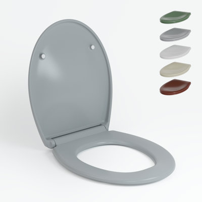  O Shape Toilet Seat White Duroplast Soft Close Quick Release Anti-Bacterial 44,3×36,9 cm