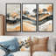 Paysage abstrait en gris et or - ensemble d'art mural paysages abstraits-107212983-107212991