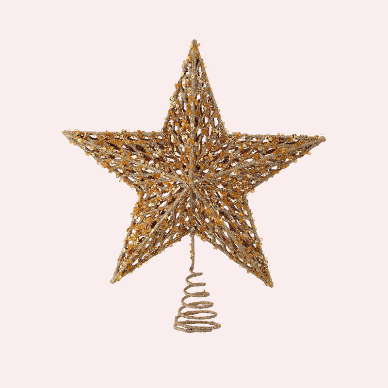 13'' Metal Astrology & Stars Tree Topper, Champagne Gold