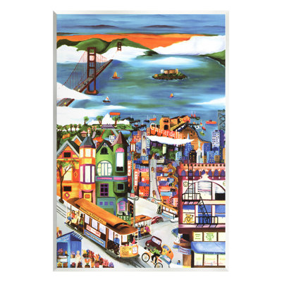 «Bustling Seaside Town», art mural par Linnea Pergola