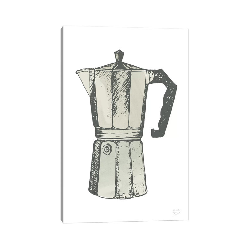 Espresso Coffee Maker - Print on Canvas, Wrapped Canvas, 30.48cm H x 20.32cm W x 1.91cm D