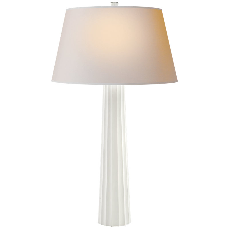 Chapman & Myers Fluted Spire Large Table Lamp, White, Paper