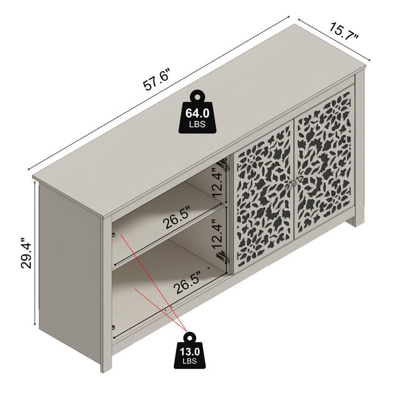 Ensemble de 2 commodes de rangement Arrastia, Parchemin