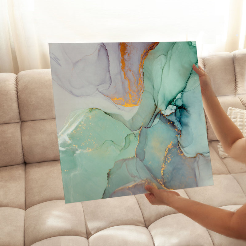 «Abstract Crystal Agate Geode», reproduction d'art moderne sans cadre, H 20 po x l 20 po