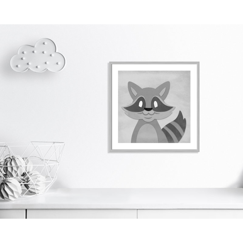 Impression sur papier Cheery Racoon, H 10 po x l 10 po x P 1 po, Papier