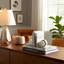 Eared Onyx & White Marble Bookends, Beige