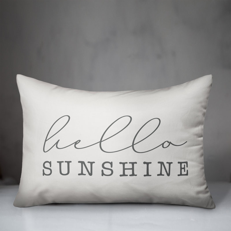  Coussin intérieur / extérieur Front Porch Sittin ', Blanc / Gris foncé, H 16 po x l 16 po