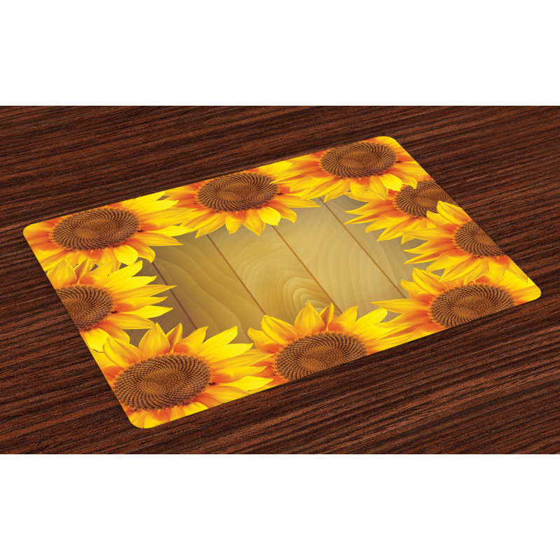 Ashten Sunflower Frame Circle Placemat