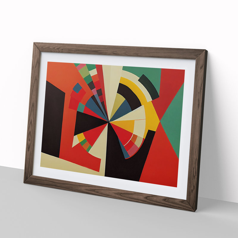 Enlightened Modern Abstract - Single Picture Frame Print, 34cm H x 46cm W x 2cm D, Walnut Framed