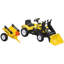 Wagons roulants jaunes en acier et en plastique pour espace extérieur avec rangement et structure en métal, 172,1 po x 41,3 po x 52,1 po