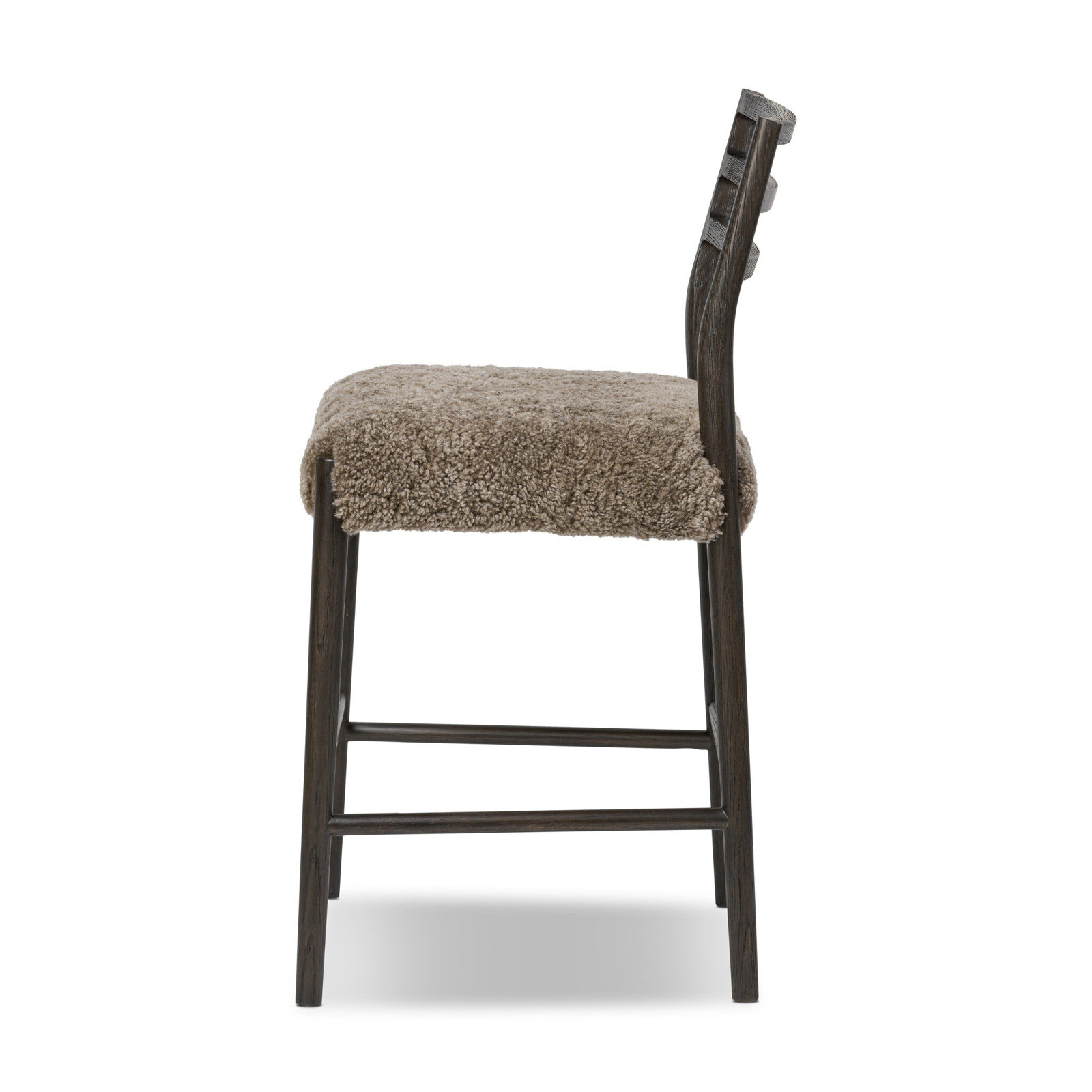 Lindyn " Bar Stool, Light Carbon, Taupe Shearling, Counter Stool (26.25" Seat Height)