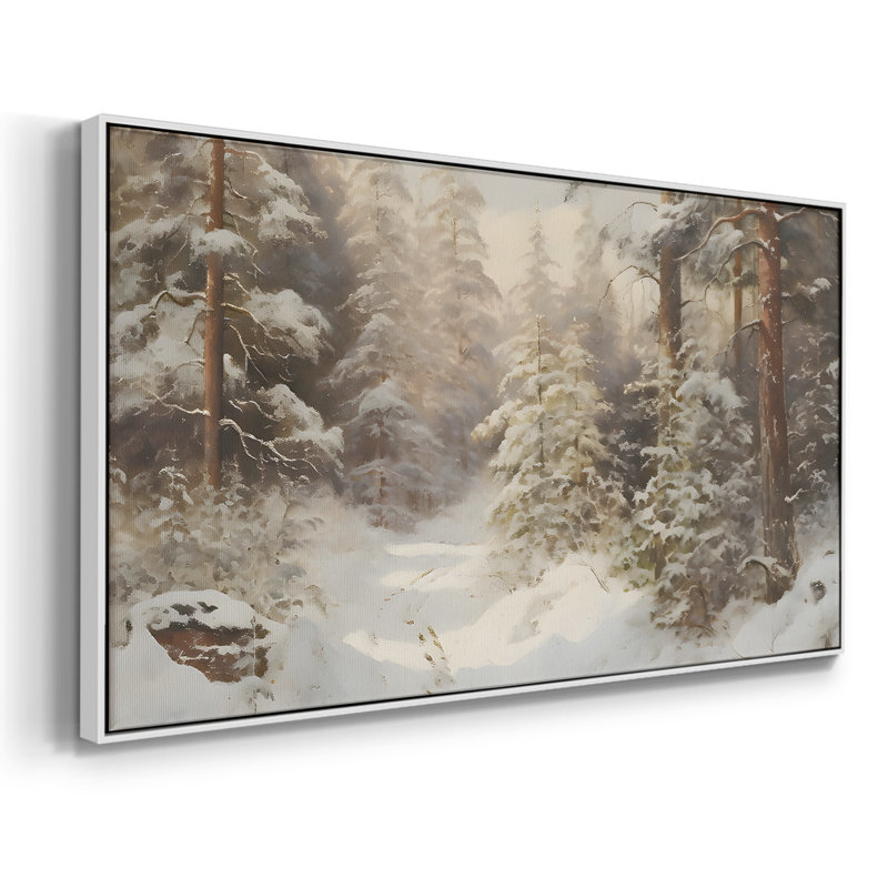 «Landscape Series» - CMLxxvii - Toile tendue avec châssis encadré - Prêt à être accroché, H 21 po x l 41 po, Blanc