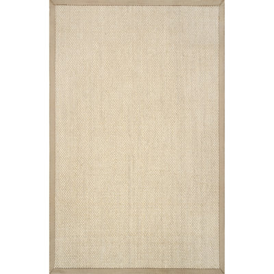 Tapis en sisal et en laine véritables brun clair