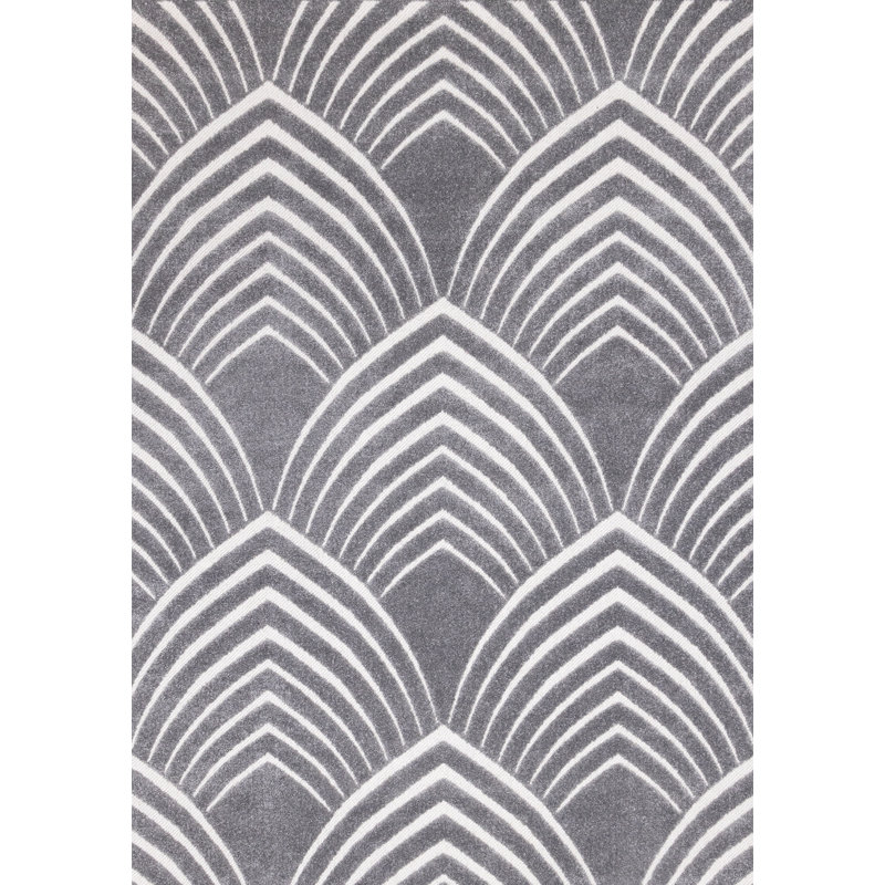Tapis contemporain gris Jarrow, Rectangle 6 pi 7 po x 9 pi 6 po