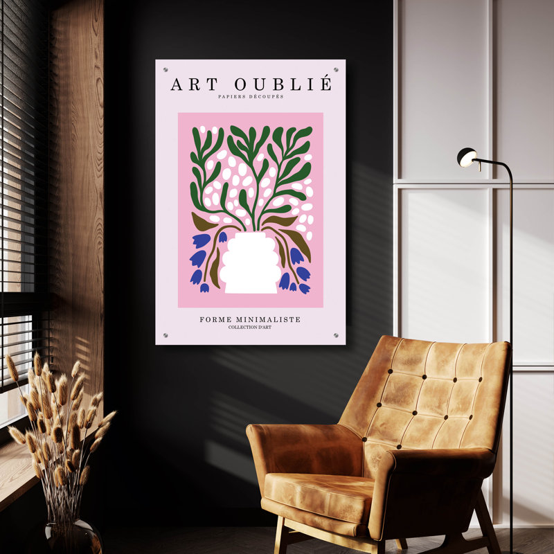 Art mural en verre Winston Porter «Periwinkle Flowers» par Design Fabrikken, H 36 po x l 24 po