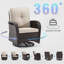 Ensemble de chaises pivotantes d'extérieur avec coussins 6 pièces Kyesha-21498390-21498385