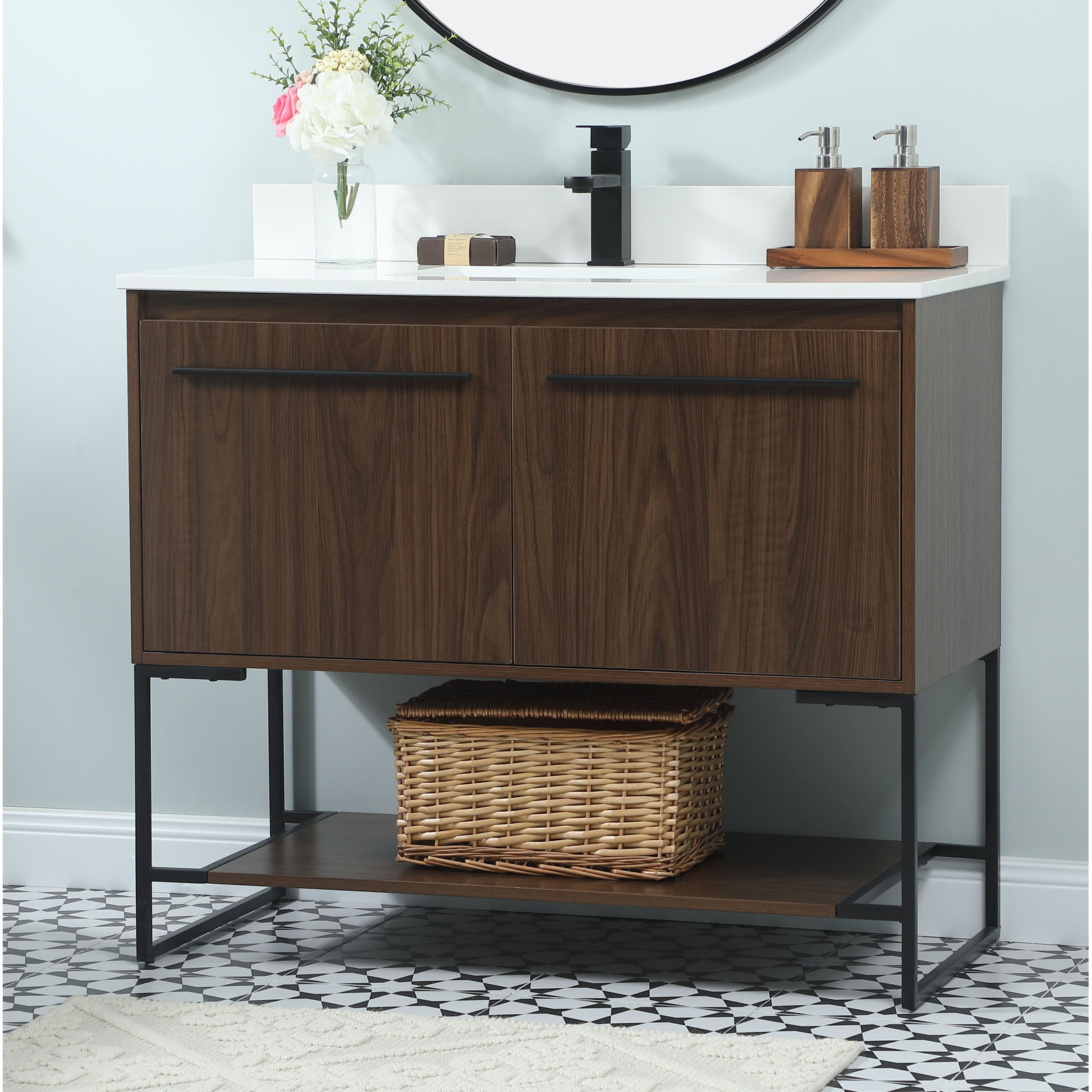 Rozell 40'' Single Bathroom Vanity, Walnut