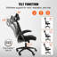 Chaise de bureau avec support lombaire réglable, chaise de bureau ergonomique à haut dossier avec appui-tête réglable, dossier de chaise de bureau ergonomique avec accoudoir en 2 dimensions, chaise d'ordinateur pour la maison, bureau
