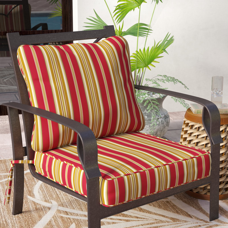 Lester Outdoor Premium Deep Seat Chair Cushion, Roma Stripe