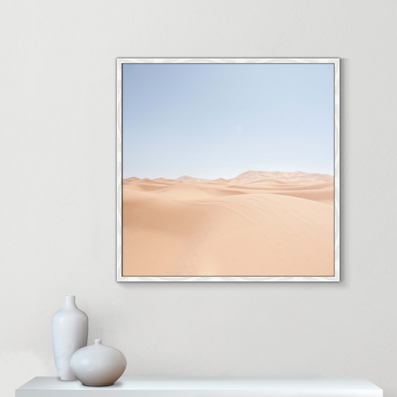 «Desert Serenity I Print» par Mark Eder, Cadre blanc mince, H 32 po x l 32 po x P 0,75 po, Pas de tapis