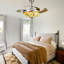 Dahlke 42" Tiffany Remote Control Invisible Ceiling Fan Light with LED Light - Professional Grade