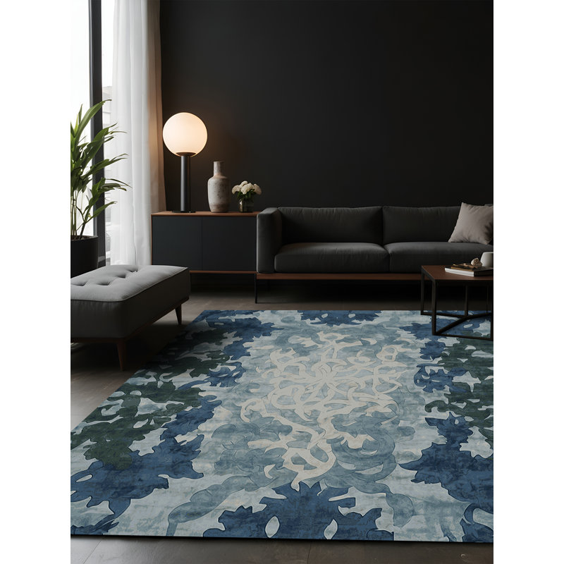 Tapis gris soyeux et moelleux, Carré 4 pi