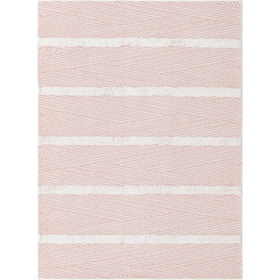 Tapis contemporain Jordalier de couleur rose