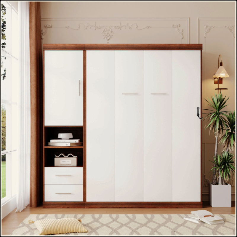 Lit escamotable avec armoire Murphy, Lit double 
