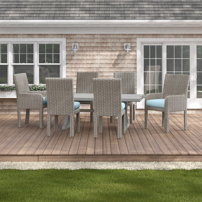 Ensemble de salle à manger rectangulaire de 72 po pour 6 personnes avec coussins, Sunbrella® ‑ Dupione soie de maïs