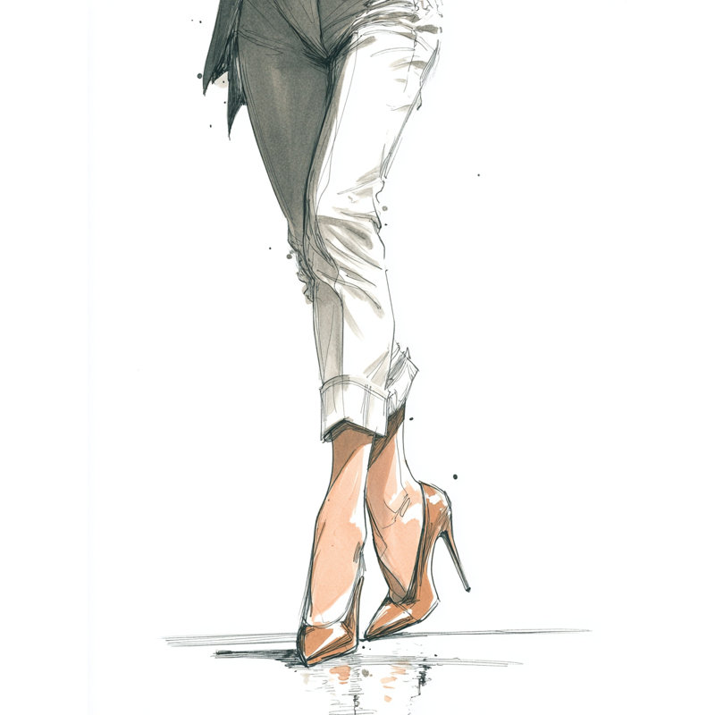 Art mural sur toile Poised in Heels, H 24 po x l 16 po