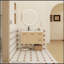 Meuble-lavabo mural flottant 36 po avec lavabo 36 po, finition chêne clair, conception modulaire à 2 portes et 2 tiroirs, plateau de lavabo en gel, livré dans 3 boîtes