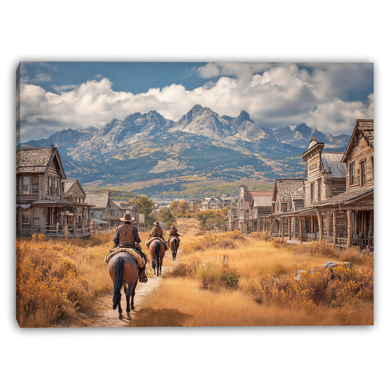 Mountain Frontier Street Wrapped Canvas Wall Art