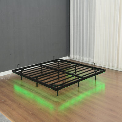 Stunning Metal Platform Bed with LED Lights and Stable Construction for Peaceful Sleep