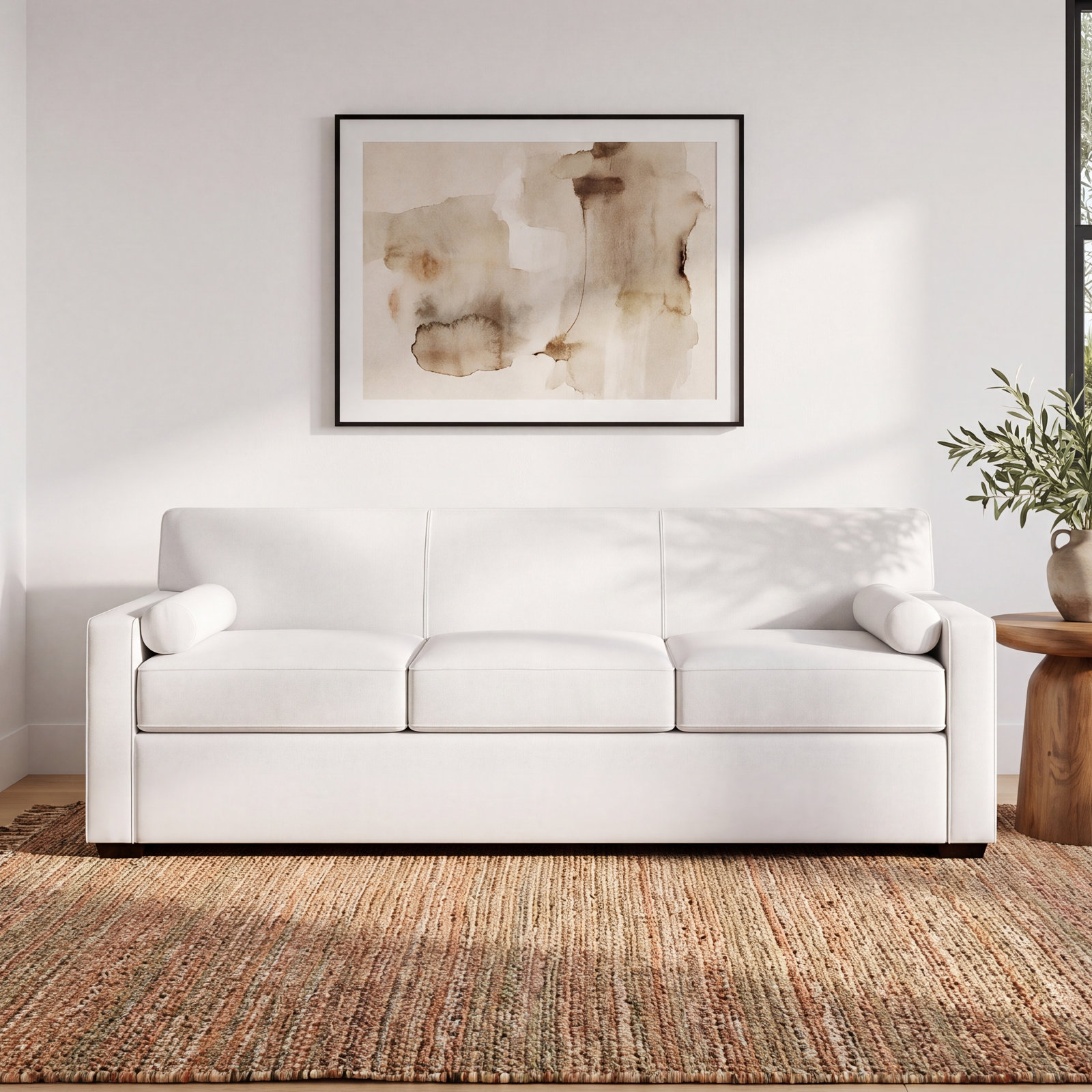Francesca 92'' Sleeper Sofa, Macarena Beige Basketweave