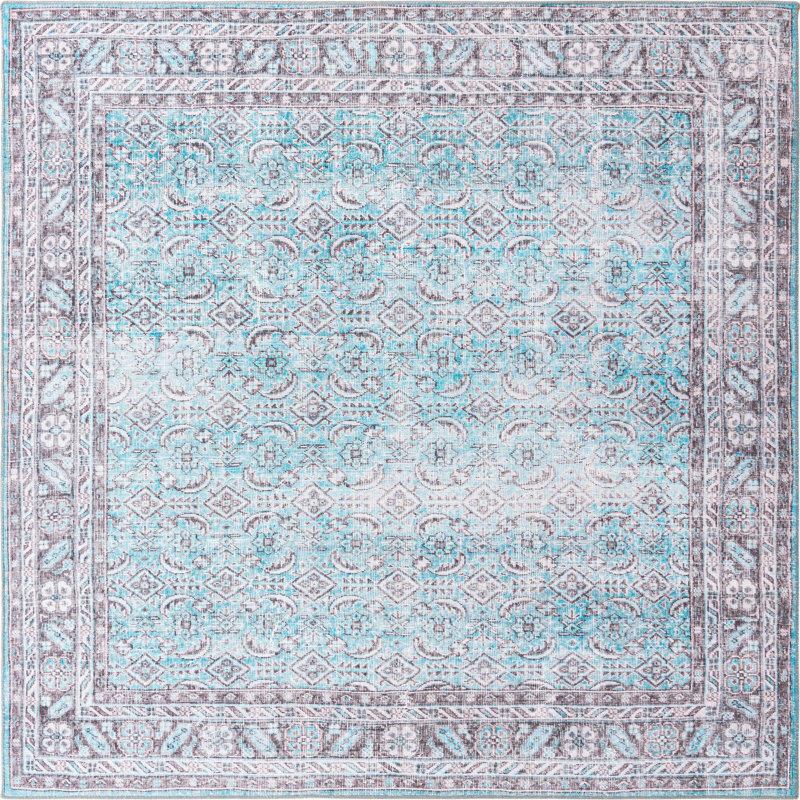 Chenille Oriental Indoor Rug, Square 7'6"