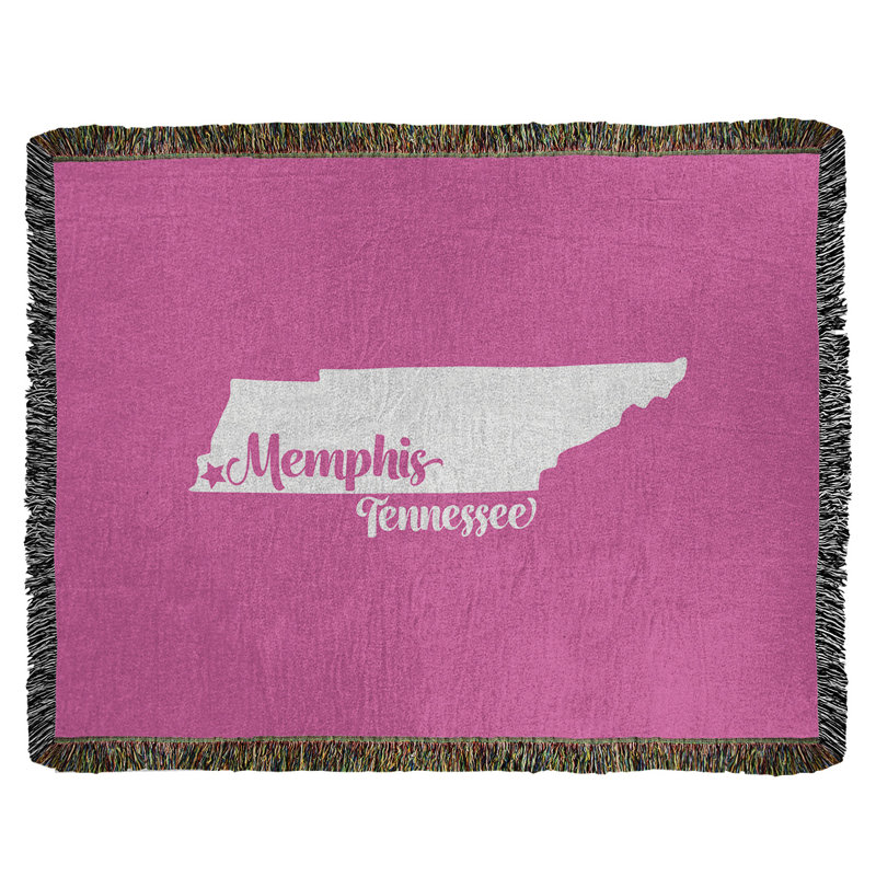Jeté en coton tissé memphis tennessee, l 60 po x L 80 po, Rose