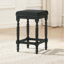 Tabourets de comptoir en bois rustique avec siège rembourré et garniture cloutée (ensemble de 2)-1960460178-1960460179
