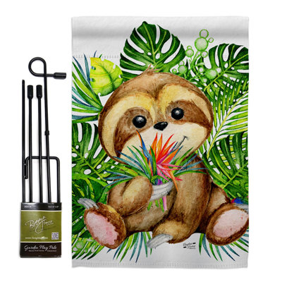 Ensemble de drapeaux en polyester 18 x 13 pi Baby Sloth