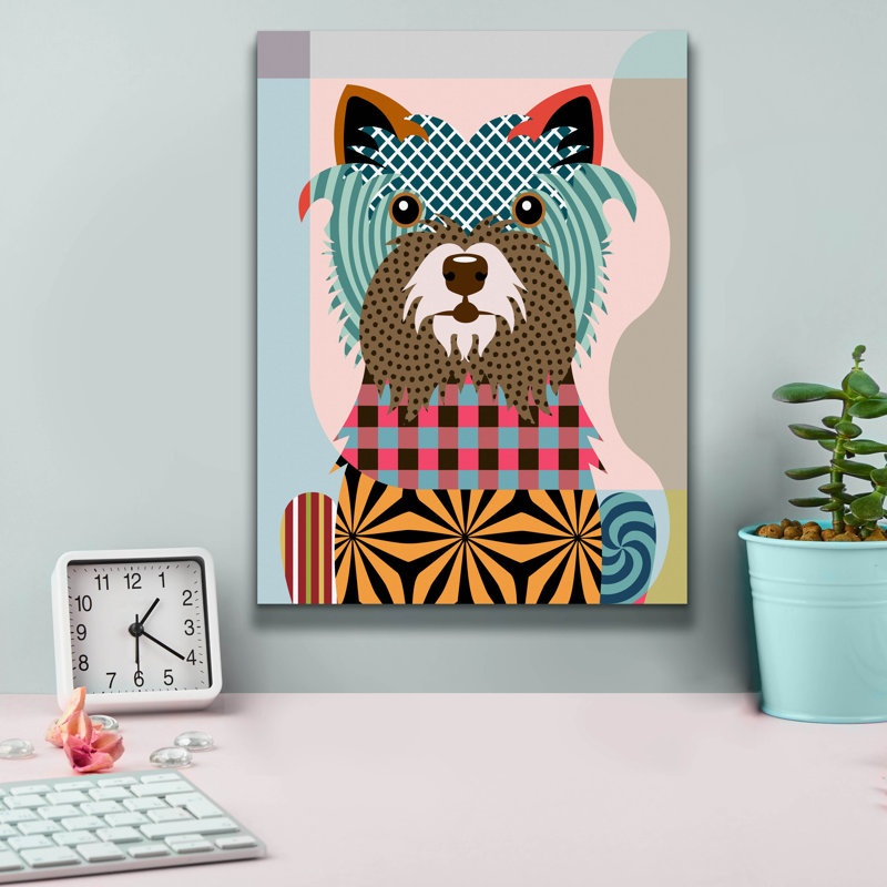 «Cairn Terrier» par Lanre Adefioyue, H 16 po x l 12 po x P 0,75 po
